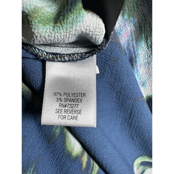 Linea Domani Floral Blouse Size XL White Blue Chiffon Fairy Romantic Feminine - Picture 6 of 6